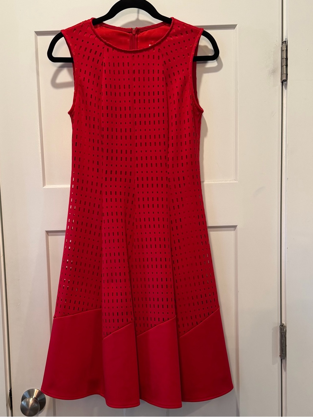 Joseph Ribkoff Red Laser Cut Fit & Flare Dress Size 4